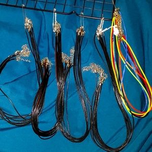 Cloth and Rubber necklace/choker multicolor 38 in total with lobster clasp hooks